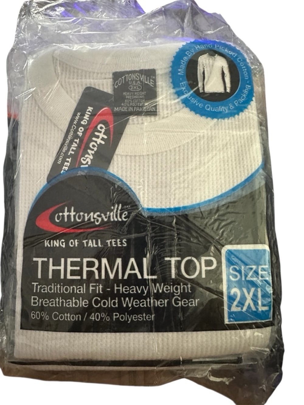 Cottonsville White Long Sleeve Thermal Top Size 2XL